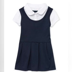The Children’s Place Toddler Girls Uniform Ponte Knit 2 In 1 Dress - Tidal